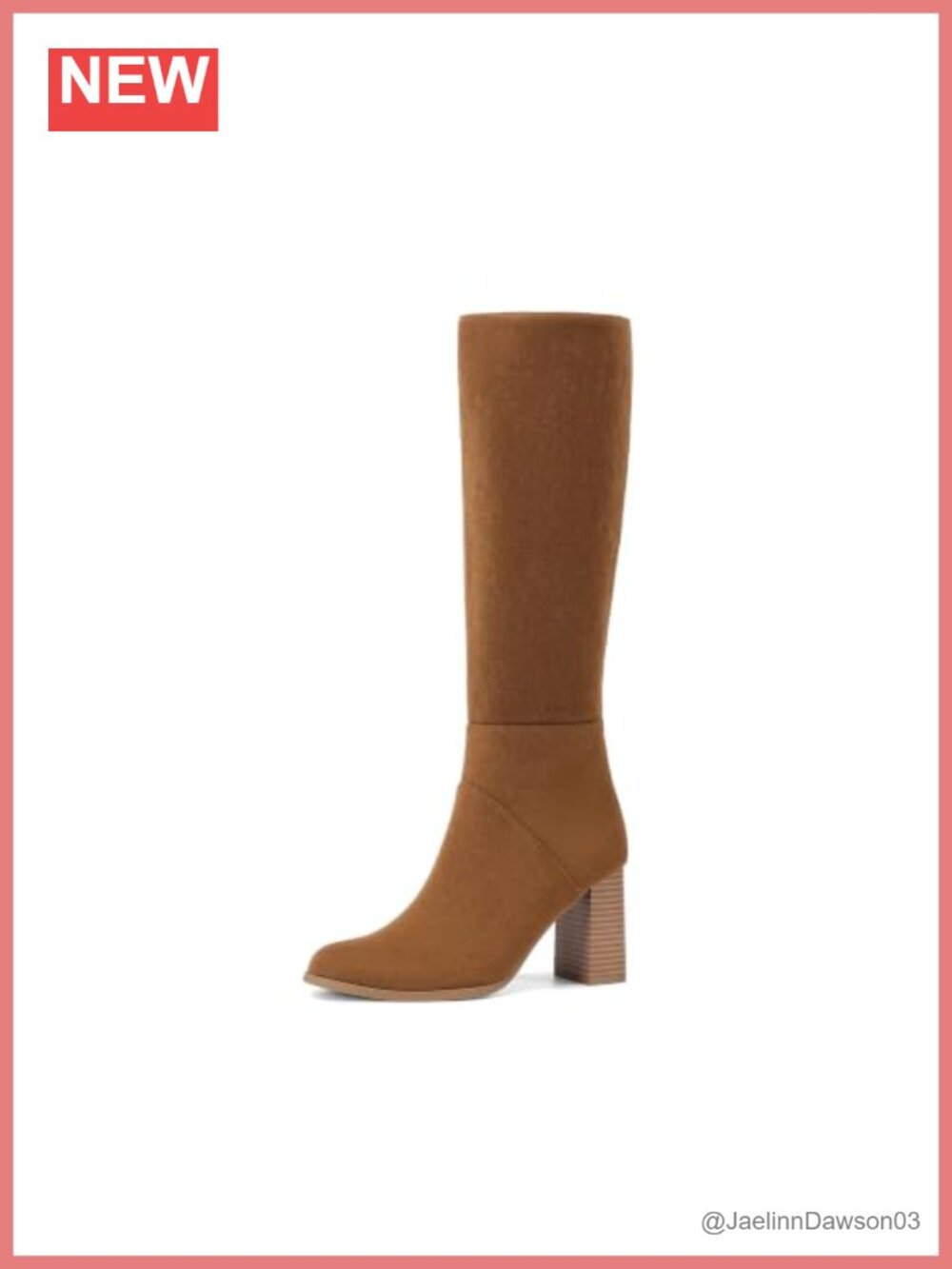 Women's Faux Suede Knee-High Boots with 3.3" Block Heel